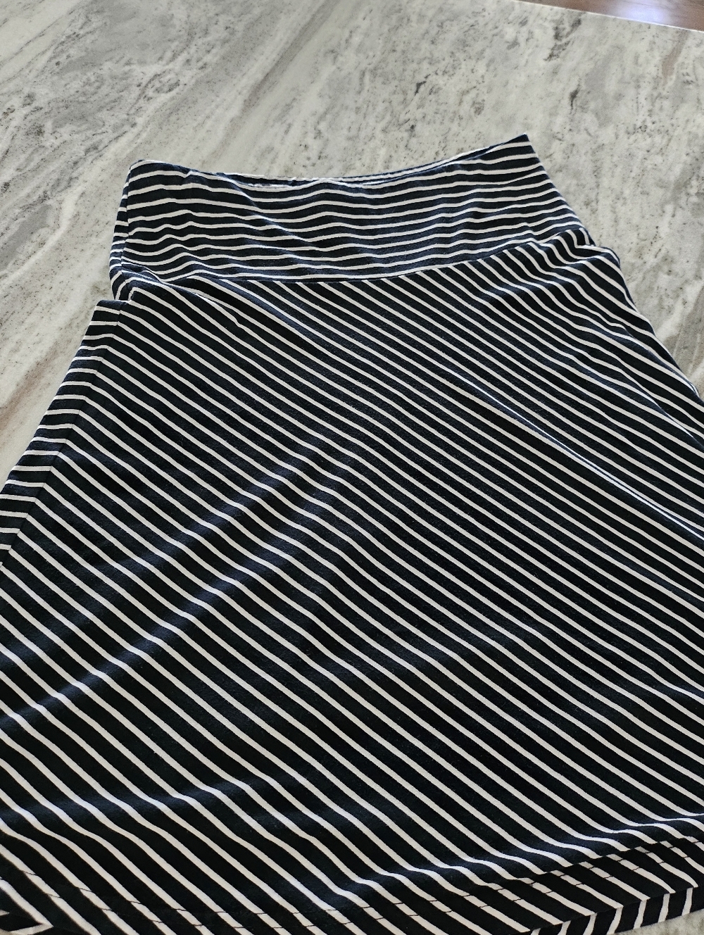 H&M Black and White Striped A-Line Skirt